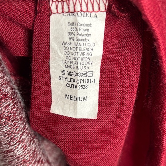 Caramel Burgundy Open Front Cardigan - Picture 4 of 4